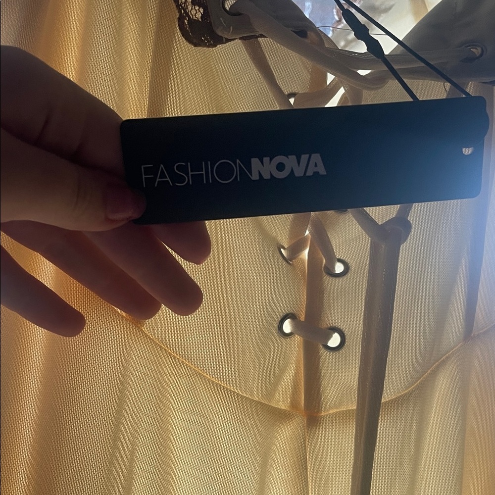 Fashion Nova Yellow Strapless Slip Dress - Picture 3 of 6